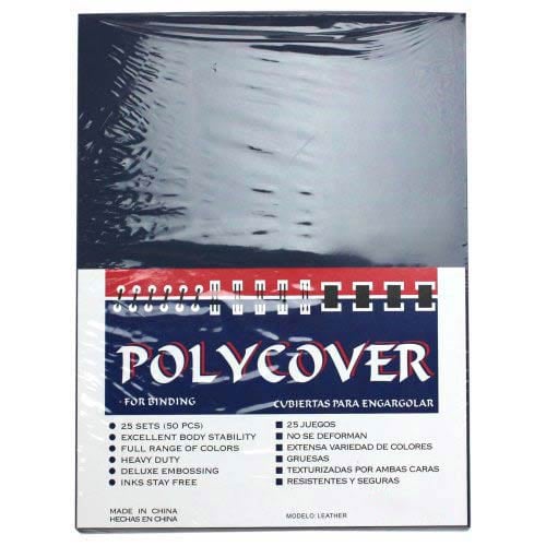 20mil Navy Leather Grain Poly 8.5" x 11" Covers (50pk)