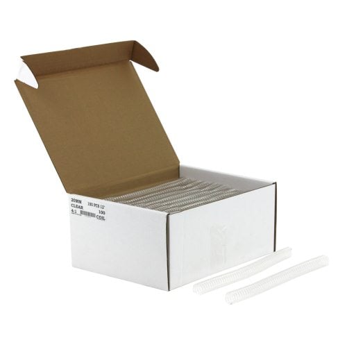20mm Clear 4:1 Pitch Spiral Binding Coil - 100pk