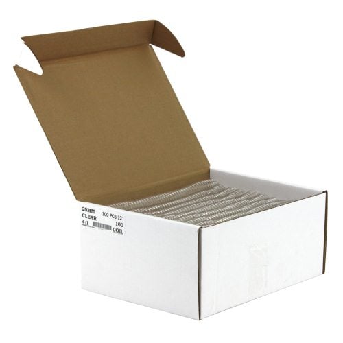 20mm Clear 4:1 Pitch Spiral Binding Coil - 100pk