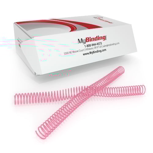 20mm Pink 4:1 Pitch Spiral Binding Coil - 100pk