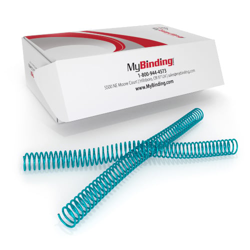 20mm Teal 4:1 Pitch Spiral Binding Coil - 100pk