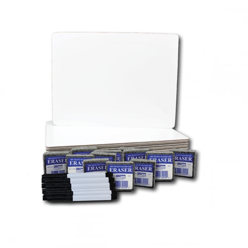 9" x 12" Dry Erase Lap Board with Pen and Student Eraser - Set of 12 Each