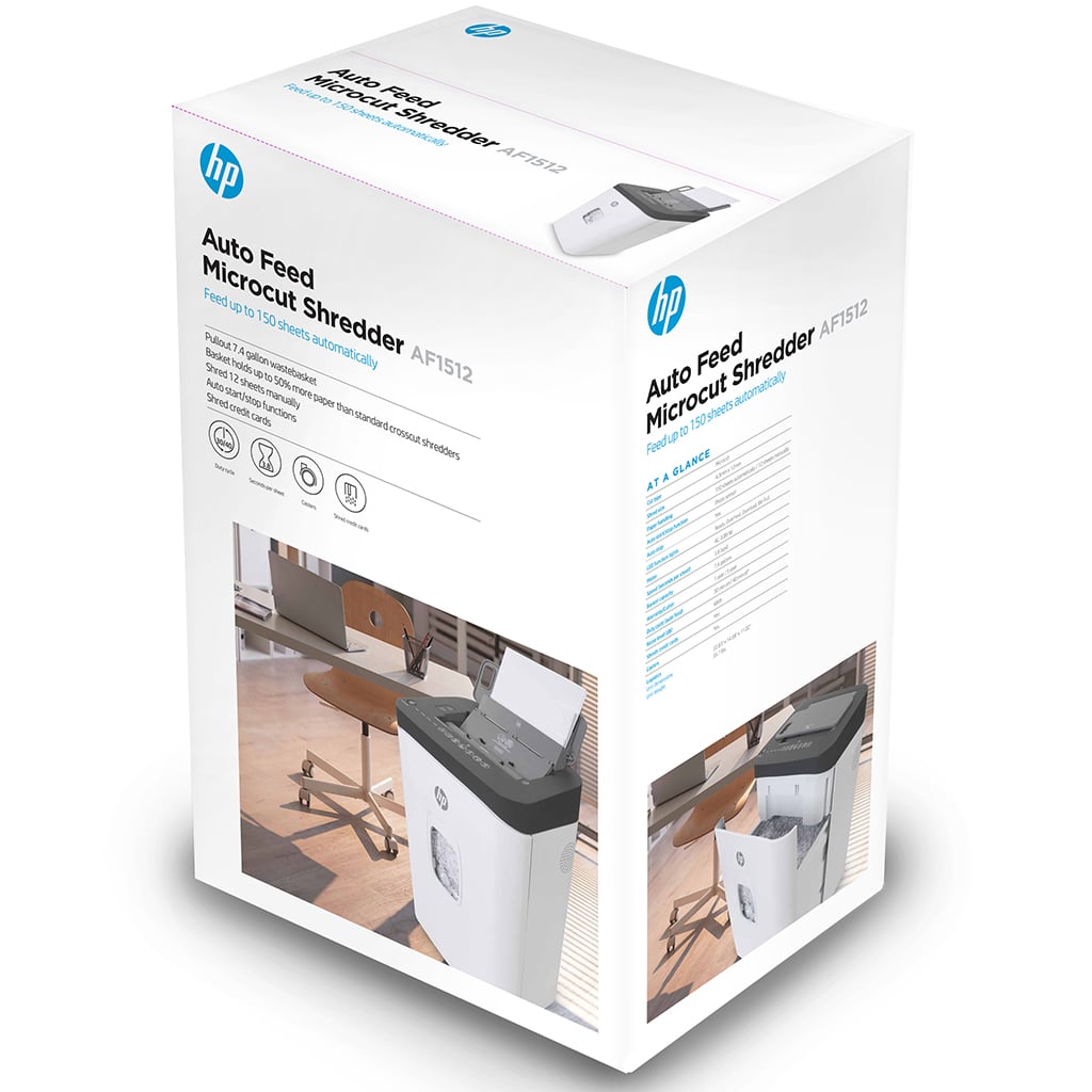HP AF1512 Microcut Auto-Feed 12 Sheet Paper Shredder - Clearance Sale