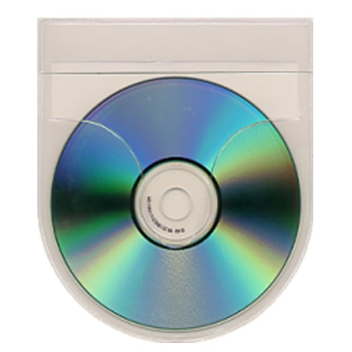 5-1/8" x 6" Clear Vinyl Adhesive Back CD Holders - 100pk