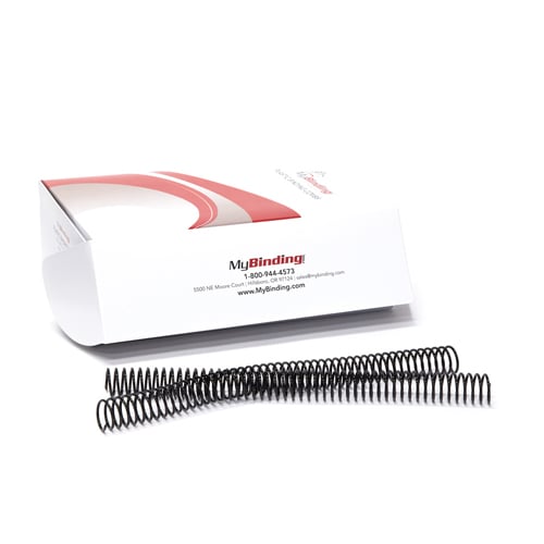 22mm Black 4:1 Pitch Spiral Binding Coil - 100pk