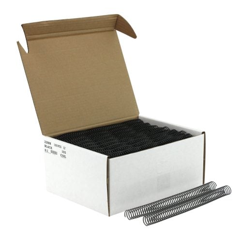 22mm Black 4:1 Pitch Spiral Binding Coil - 100pk