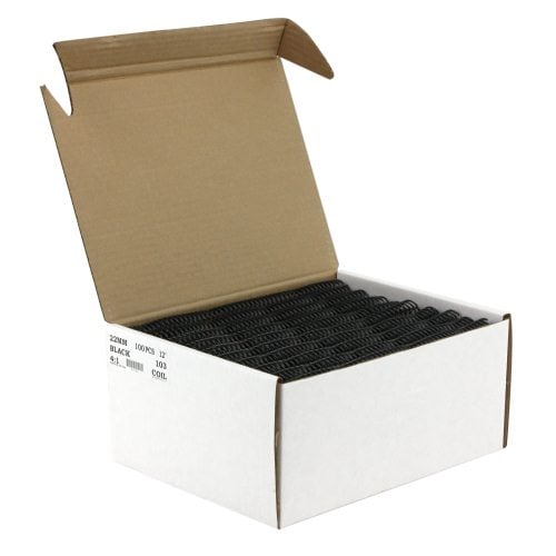 22mm Black 4:1 Pitch Spiral Binding Coil - 100pk