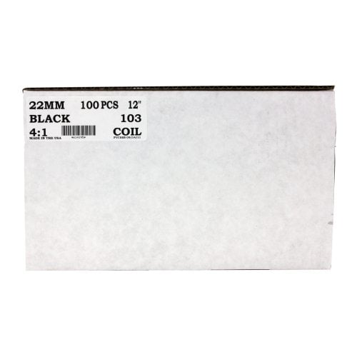 22mm Black 4:1 Pitch Spiral Binding Coil - 100pk