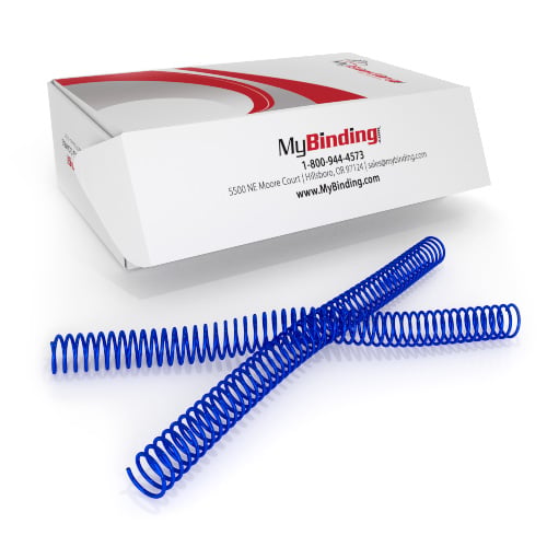22mm Blue 4:1 Pitch Spiral Binding Coil - 100pk