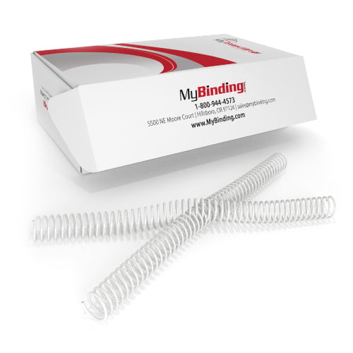 22mm Clear 4:1 Pitch Spiral Binding Coil - 100pk