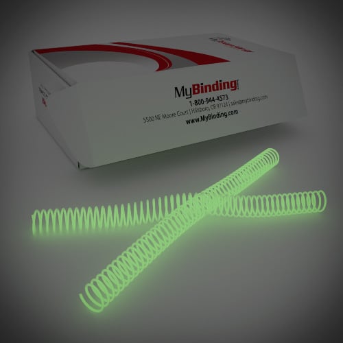 22mm Glow in the Dark 4:1 Pitch Spiral Binding Coil - 100pk