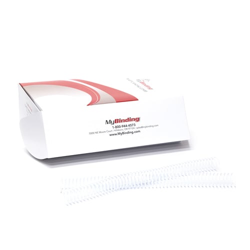 22mm White 4:1 Pitch Spiral Binding Coil - 100pk