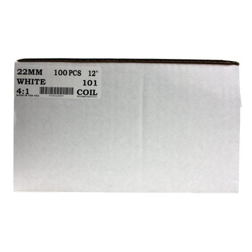 22mm White 4:1 Pitch Spiral Binding Coil - 100pk
