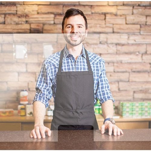 23.75" x 23.75" Clear Acrylic Safety Barrier / Sneeze Guard for Service Counter