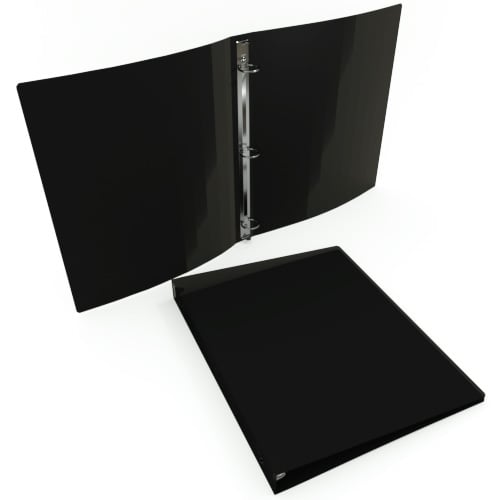23 Gauge Black 11" x 8.5" Poly Round 3-Ring Binders - 100pk