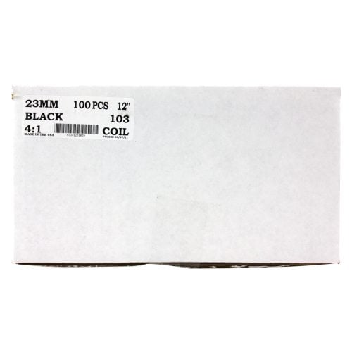 23mm Black 4:1 Pitch Spiral Binding Coil - 100pk