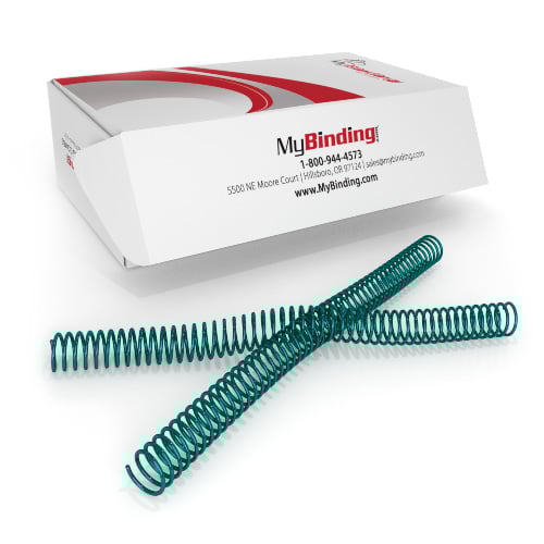23mm Green 4:1 Pitch Spiral Binding Coil - 100pk
