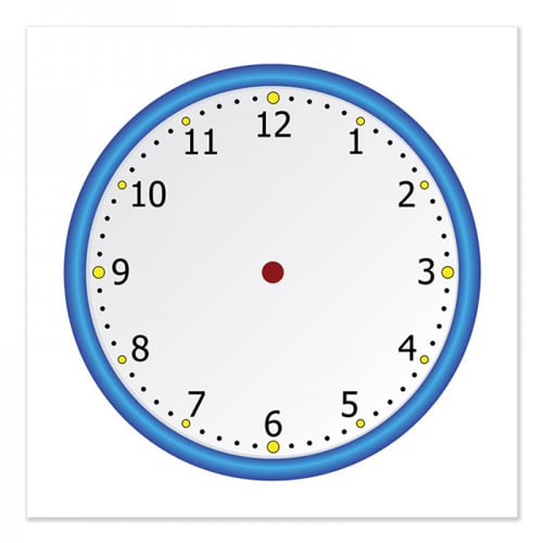 24" x 24" Blank Clock Face Chart Dry-Erase Film w/ Adhesive Backing - 3pk