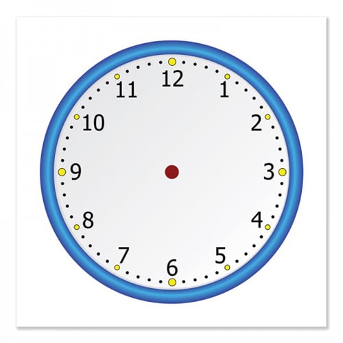 24" x 24"  Blank Clock Face Chart Dry-Erase Static Cling Film - 3pk