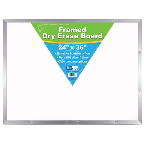 24" x 36" Aluminum Framed Melamine Dry-Erase Boards - 8pk