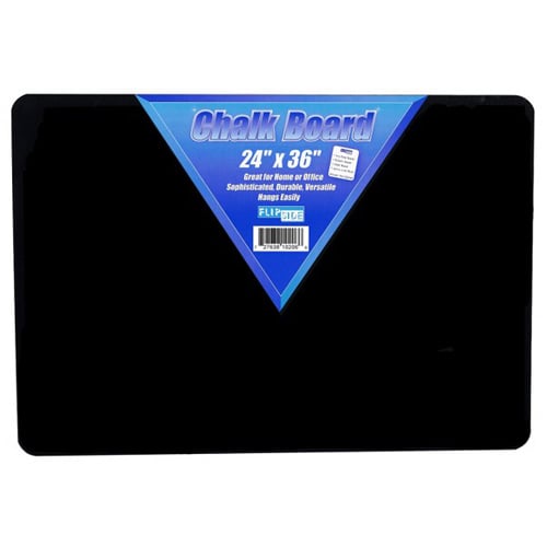 24" x 36" Hardboard Backed Black Chalkboards - 12pk