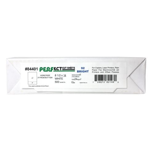 24lb Horizontal 8.5" X 14" Perforated Paper @ 3" Case