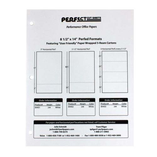 24lb Horizontal 8.5" X 14" Perforated Paper @ 3" Case
