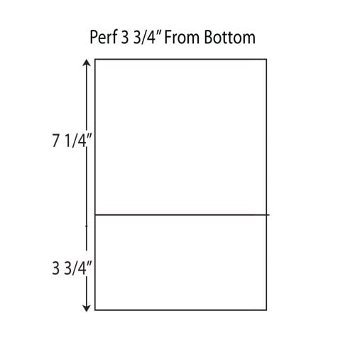 24lb Horizontal 8.5" x 11" Perforated Paper at 3 3/4"