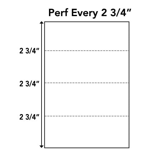 24lb Horizontal 8.5" X 11" Perforated Paper