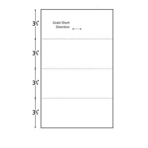 24lb Horizontal 8.5" X 14" Perforated Paper Every 3.5"