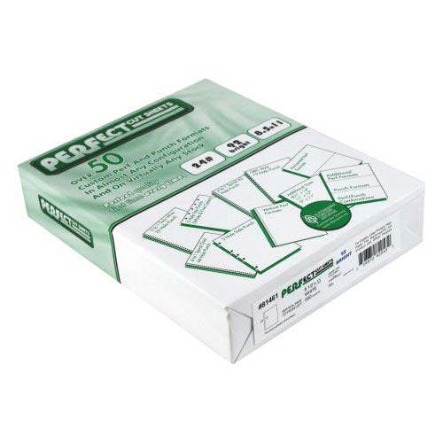 24lb Vertical 8.5" X 11" Perforated Paper 1/2" from left - 2500 sheets