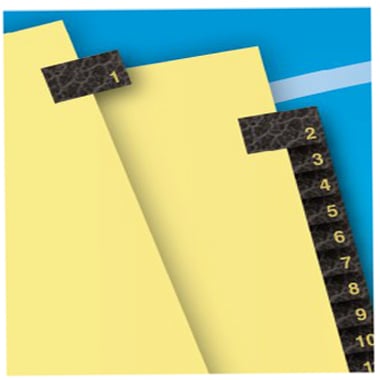 Avery Black 1-31 Copper Reinforced Preprinted Leather Tab - 25187