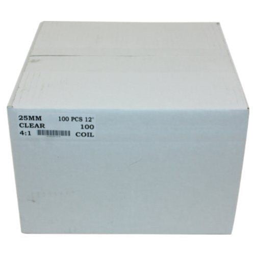 25mm Clear 4:1 Pitch Spiral Binding Coil - 100pk