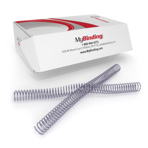 25mm Silver 4:1 Pitch Spiral Binding Coil - 100pk