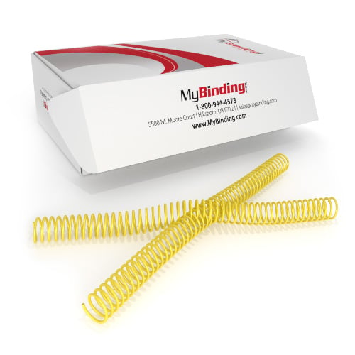 25mm Yellow 4:1 Pitch Spiral Binding Coil - 100pk