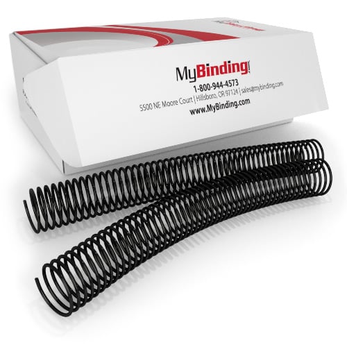 28mm Black 4:1 Pitch Spiral Binding Coil - 100pk