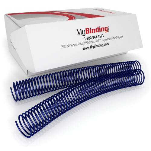 28mm Dark Blue 4:1 Pitch Spiral Binding Coil - 100pk