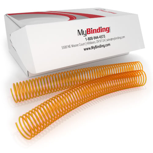 28mm Neon Amber 4:1 Pitch Spiral Binding Coil - 100pk