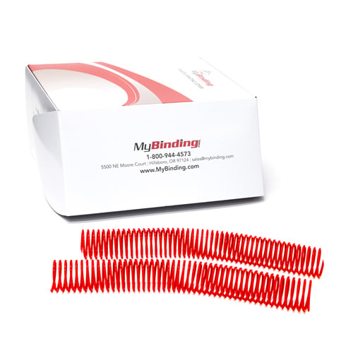 28mm Red 4:1 Pitch Spiral Binding Coil - 100pk