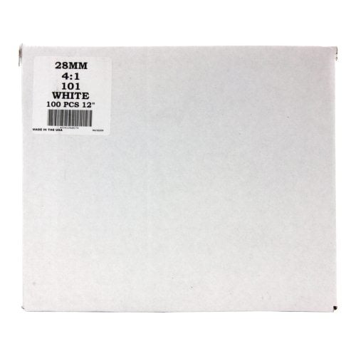 28mm White 4:1 Pitch Spiral Binding Coil - 100pk