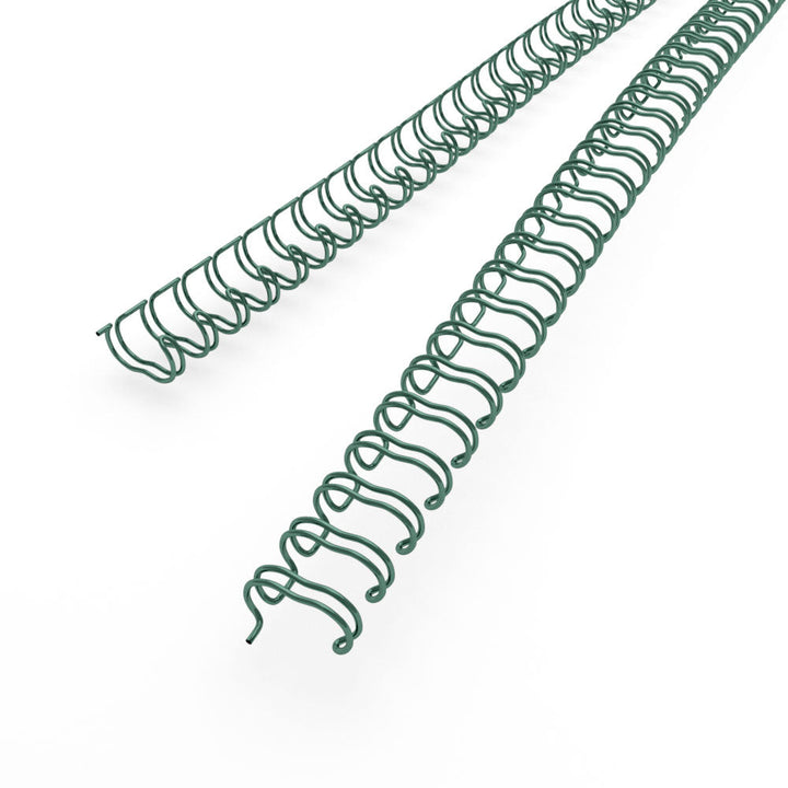 Green 1/4" 3:1 Pitch Twin Loop Wire - 100pk
