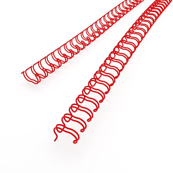 Red 1/4" 3:1 Pitch Twin Loop Wire - 100pk