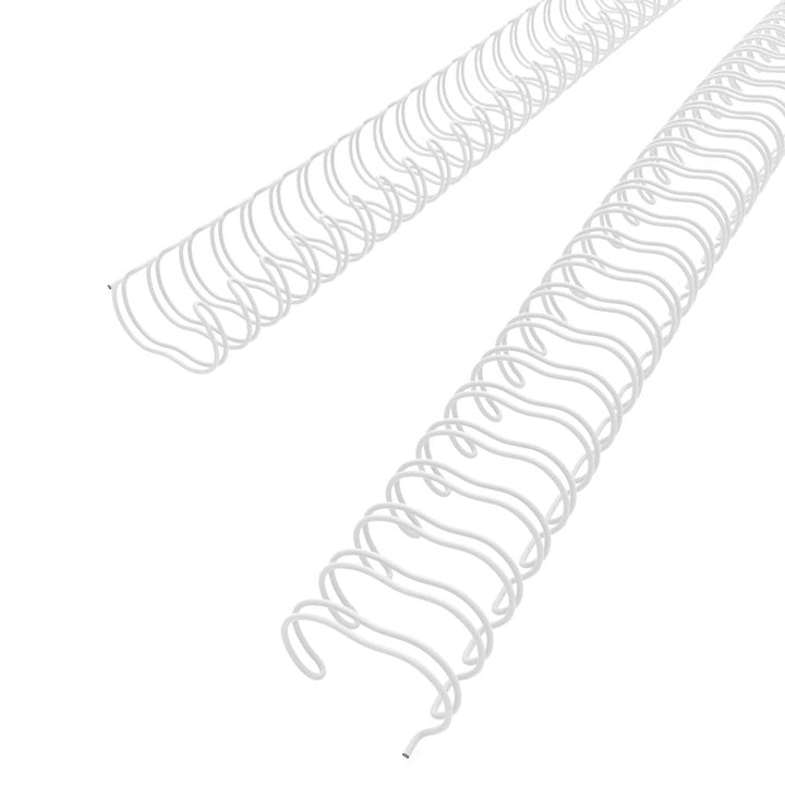 White 9/16" 3:1 Pitch Twin Loop Wire - 100pk