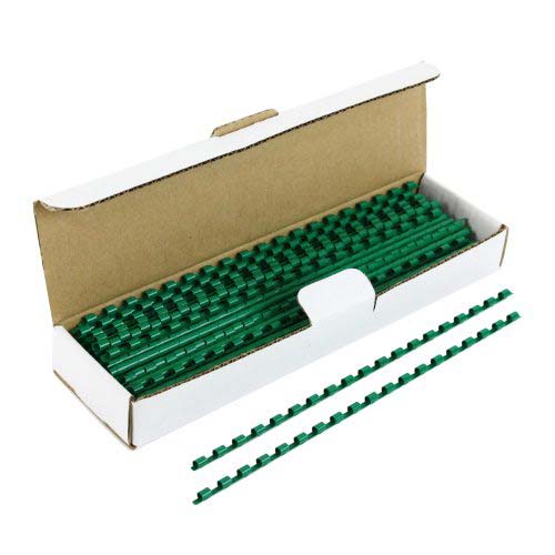 3/16" Green Plastic Binding Combs - 100pk