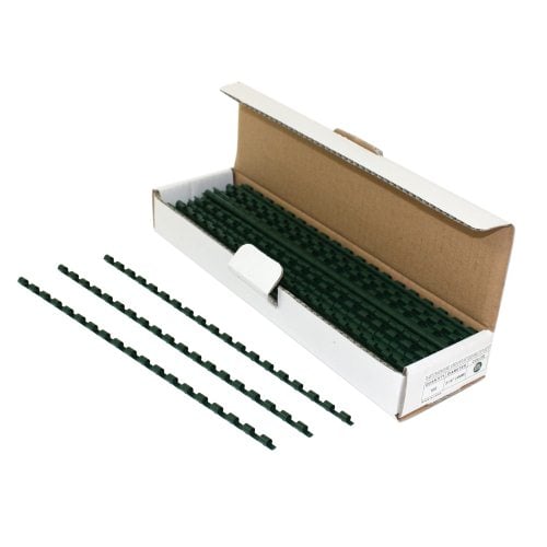 3/16" Hunter Green Plastic Binding Combs - 100pk