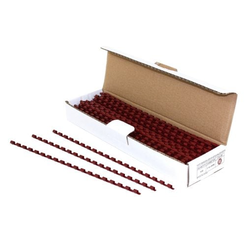 3/16" Maroon Plastic Binding Combs - 100pk