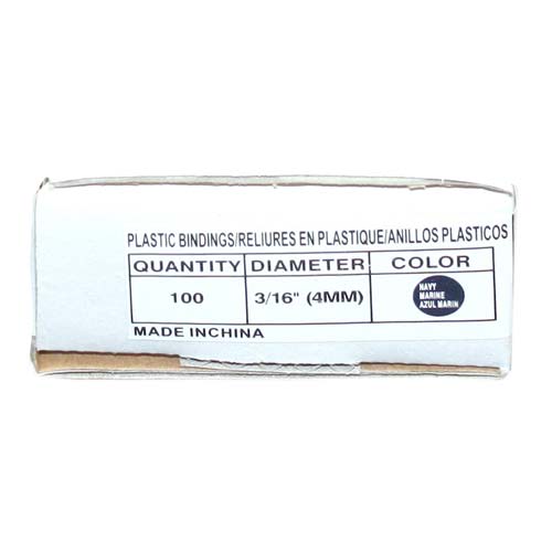 3/16" Navy Plastic Binding Combs - 100pk