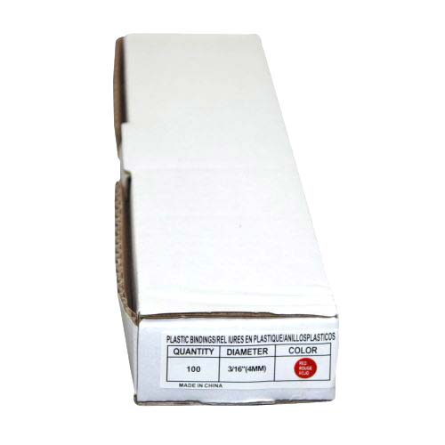 3/16" Red Plastic Binding Combs - 100pk - Clearance Sale