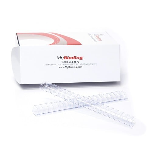3/16" Clear Plastic Binding Combs - 100pk