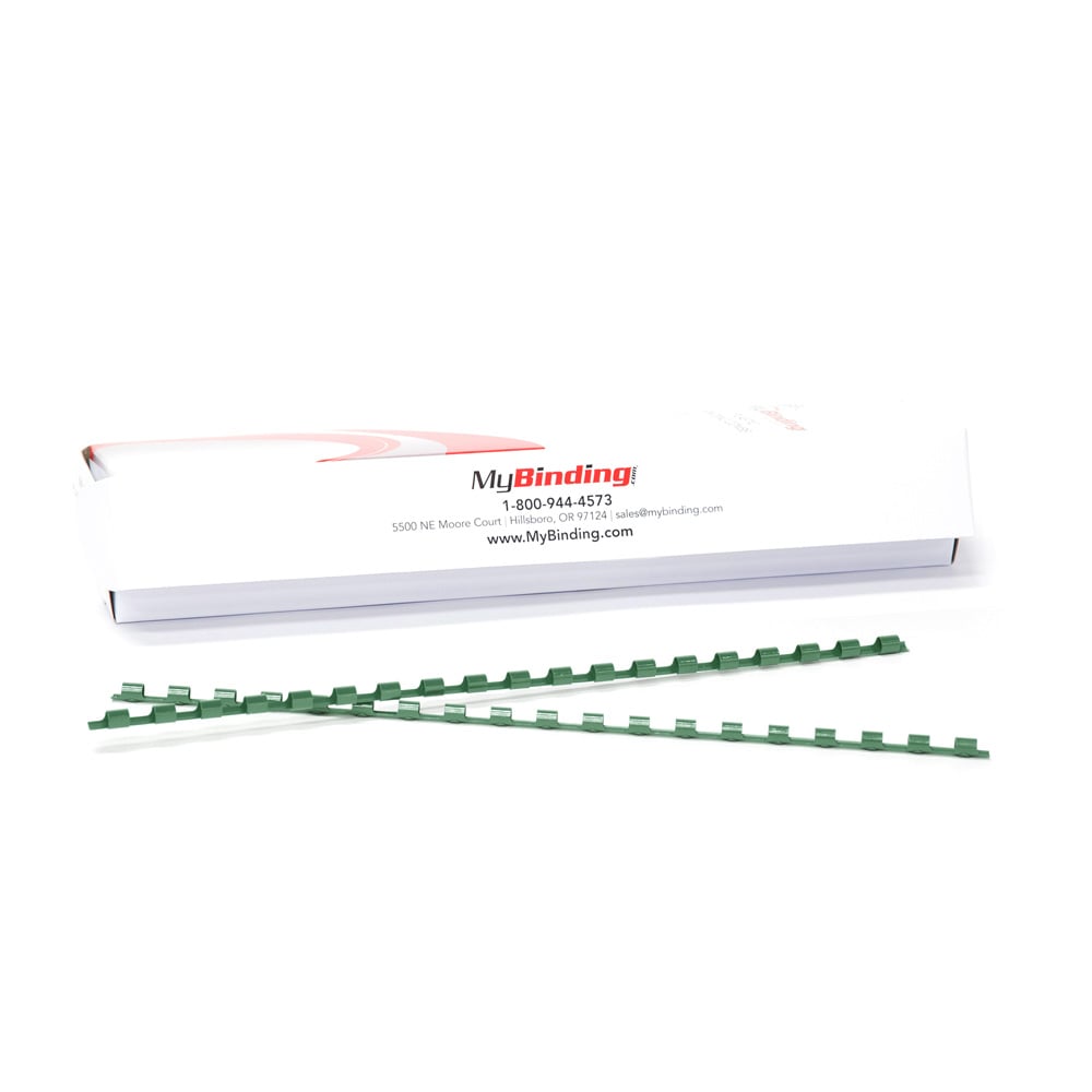 3/16" Hunter Green Plastic Binding Combs - 100pk